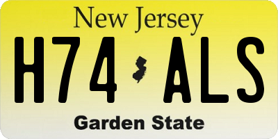 NJ license plate H74ALS