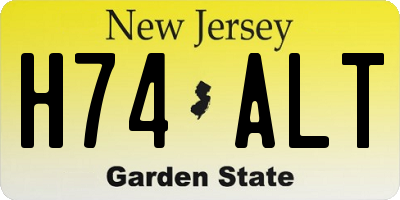 NJ license plate H74ALT