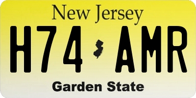 NJ license plate H74AMR
