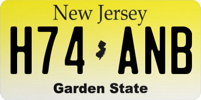 NJ license plate H74ANB