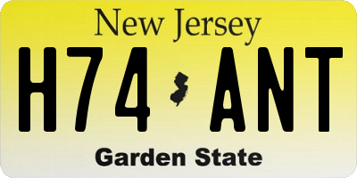 NJ license plate H74ANT
