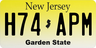 NJ license plate H74APM