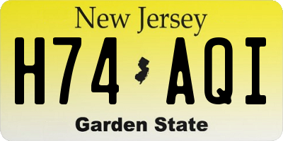 NJ license plate H74AQI