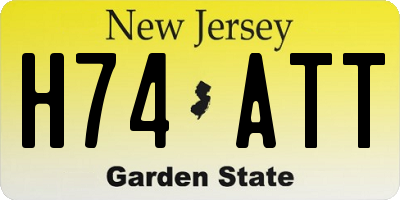 NJ license plate H74ATT