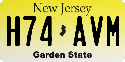 NJ license plate H74AVM