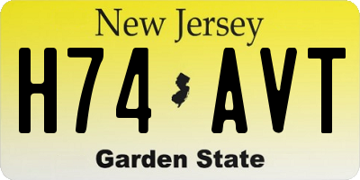 NJ license plate H74AVT