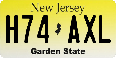 NJ license plate H74AXL