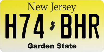 NJ license plate H74BHR