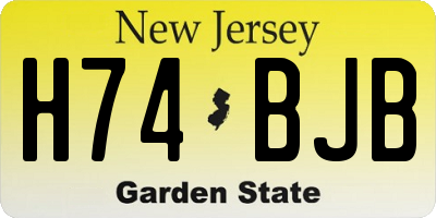 NJ license plate H74BJB