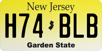 NJ license plate H74BLB