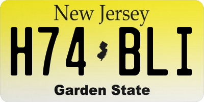 NJ license plate H74BLI