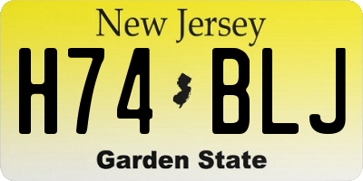 NJ license plate H74BLJ