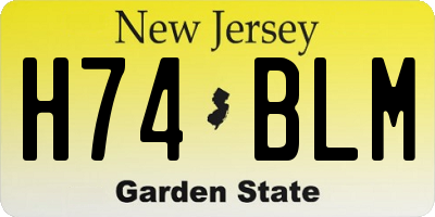 NJ license plate H74BLM