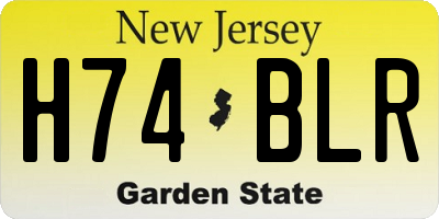 NJ license plate H74BLR