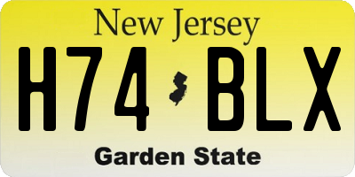 NJ license plate H74BLX