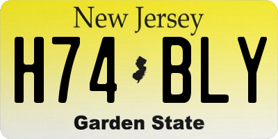 NJ license plate H74BLY