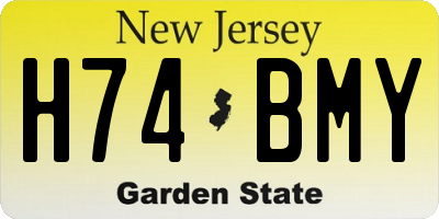 NJ license plate H74BMY