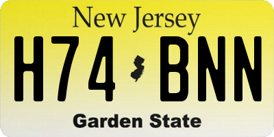 NJ license plate H74BNN