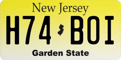 NJ license plate H74BOI