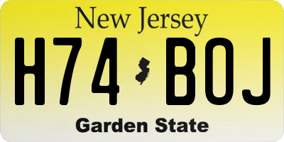NJ license plate H74BOJ