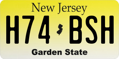 NJ license plate H74BSH