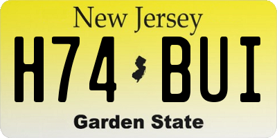 NJ license plate H74BUI