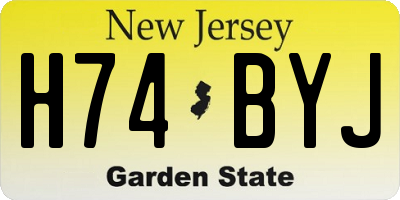 NJ license plate H74BYJ