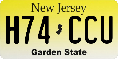 NJ license plate H74CCU