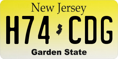 NJ license plate H74CDG