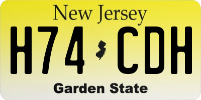 NJ license plate H74CDH