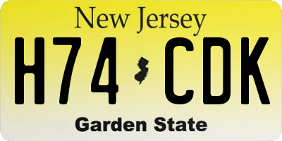 NJ license plate H74CDK