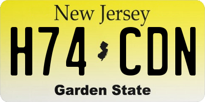 NJ license plate H74CDN