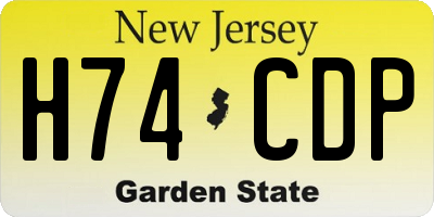 NJ license plate H74CDP