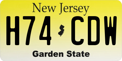 NJ license plate H74CDW