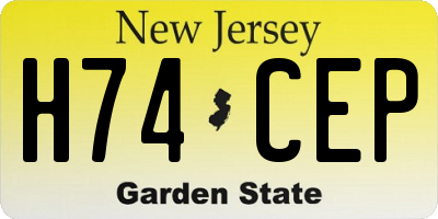 NJ license plate H74CEP