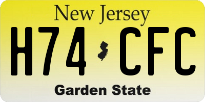NJ license plate H74CFC