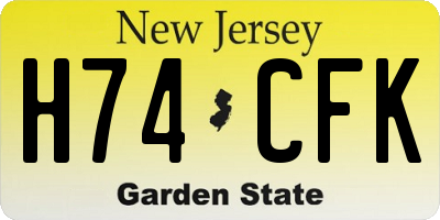 NJ license plate H74CFK