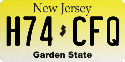 NJ license plate H74CFQ