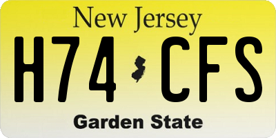 NJ license plate H74CFS