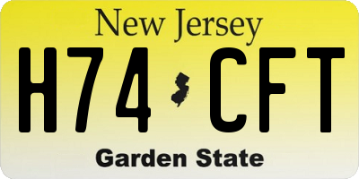 NJ license plate H74CFT