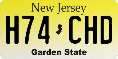NJ license plate H74CHD
