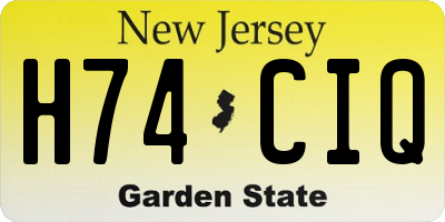 NJ license plate H74CIQ