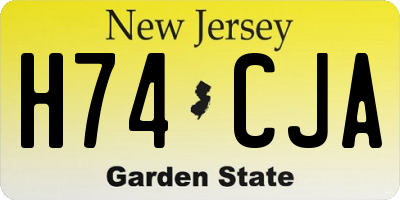 NJ license plate H74CJA