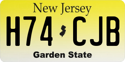 NJ license plate H74CJB