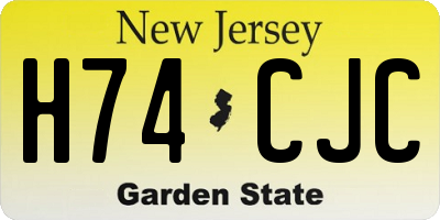 NJ license plate H74CJC