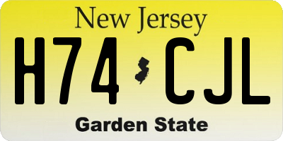 NJ license plate H74CJL