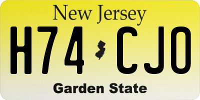 NJ license plate H74CJO