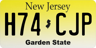 NJ license plate H74CJP