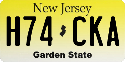 NJ license plate H74CKA