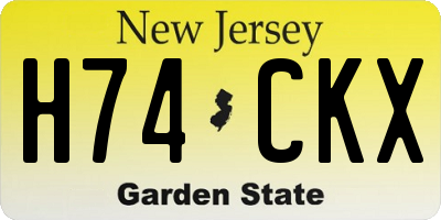 NJ license plate H74CKX